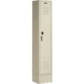 Global Equipment Global Industrial„¢ Paramount® 1-Tier 1 Door Locker, 12"Wx18"Dx60"H, Tan, Unassembled 652064TN